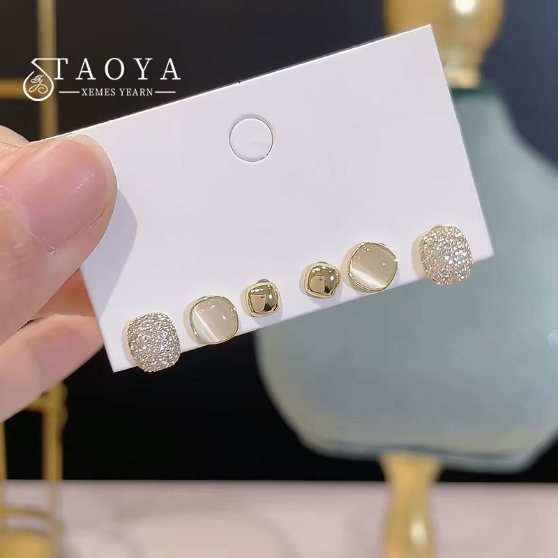 Opal Earrings Dangle - 2026 Nowy zestaw 3 par pozłacanych