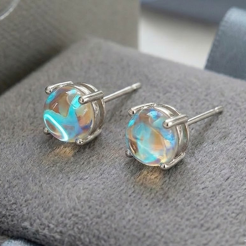 Opal Earrings Dangle - Huitan Eleganckie, unikatowe kolczyki sztyfty z