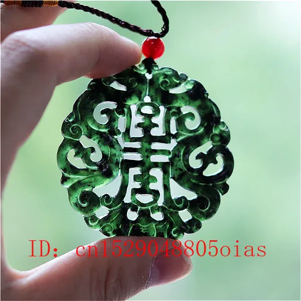 Jewelry & Watches Vitopoulos Reviews - Naturalny czarny zielony chiński jadeitowy wisiorek