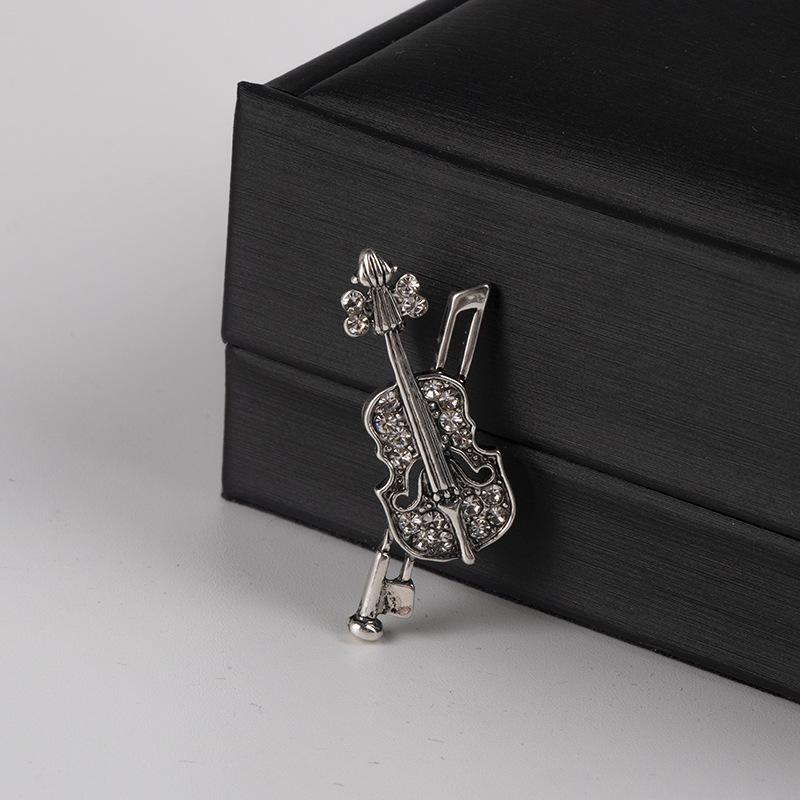 Kryształowa broszka skrzypce B – Vintage Brooch Pin recenzja i cena
