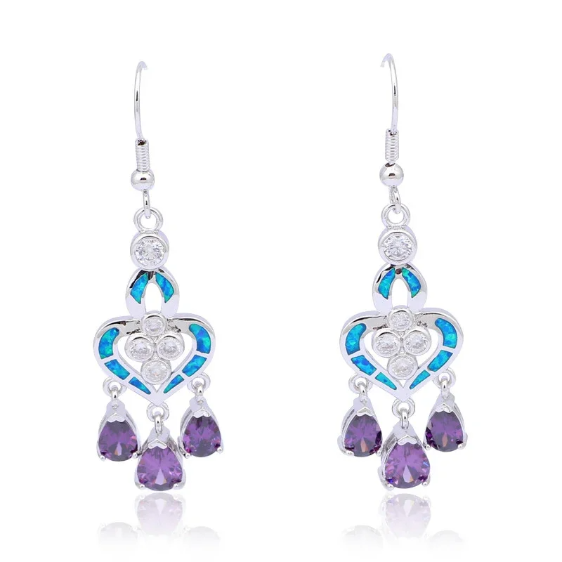 Kolczyki w kształcie serca z n – Opal Earrings Dangle recenzja i cena