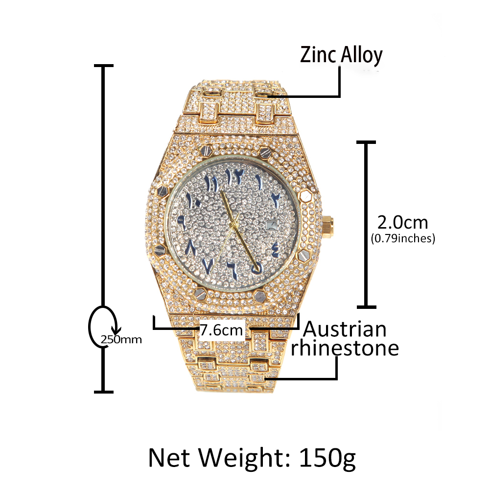 THE BLING KING Cyfry arabskie  – King'S Jewelry Watches recenzja i cena