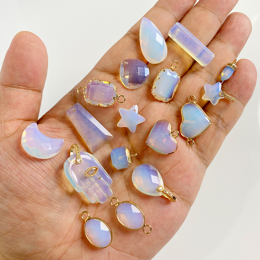 2 szt. Biały opal wisiorki Cha – Opal Earrings Dangle recenzja i cena