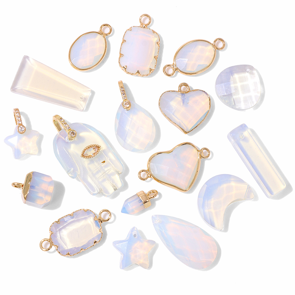 2 szt. Biały opal wisiorki Cha – Opal Earrings Dangle recenzja i cena