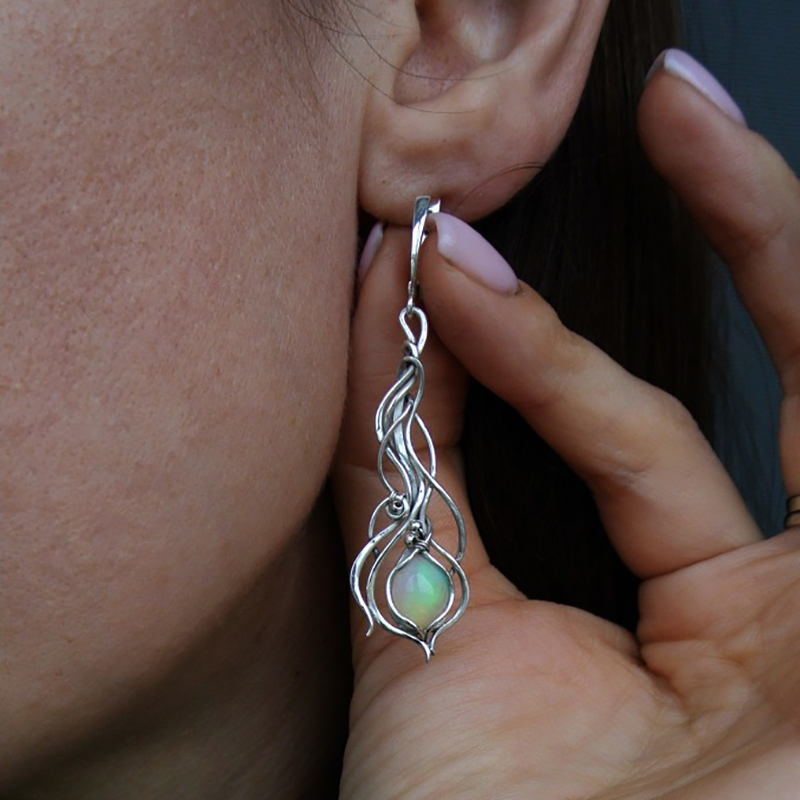 Eleganckie kolczyki w stylu bo – Opal Earrings Dangle recenzja i cena