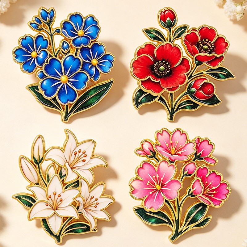 Urocza, kolorowa, emaliowana p – Vintage Brooch Pin recenzja i cena