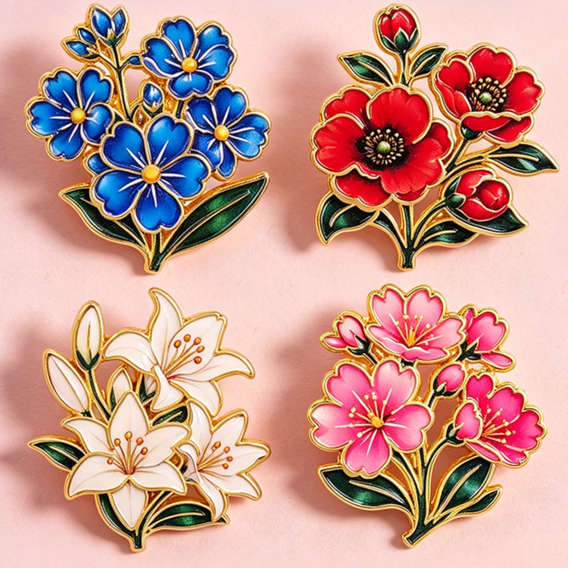 Urocza, kolorowa, emaliowana p – Vintage Brooch Pin recenzja i cena